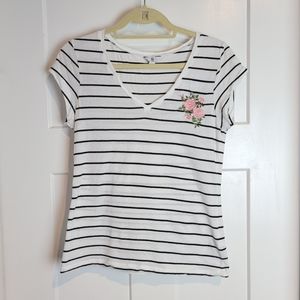 Guess white and black stripped shirt